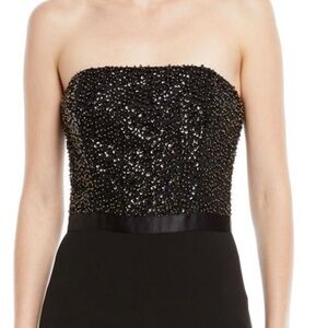 Halston Strapless Beaded Wide-Leg Jumpsuit  (4)